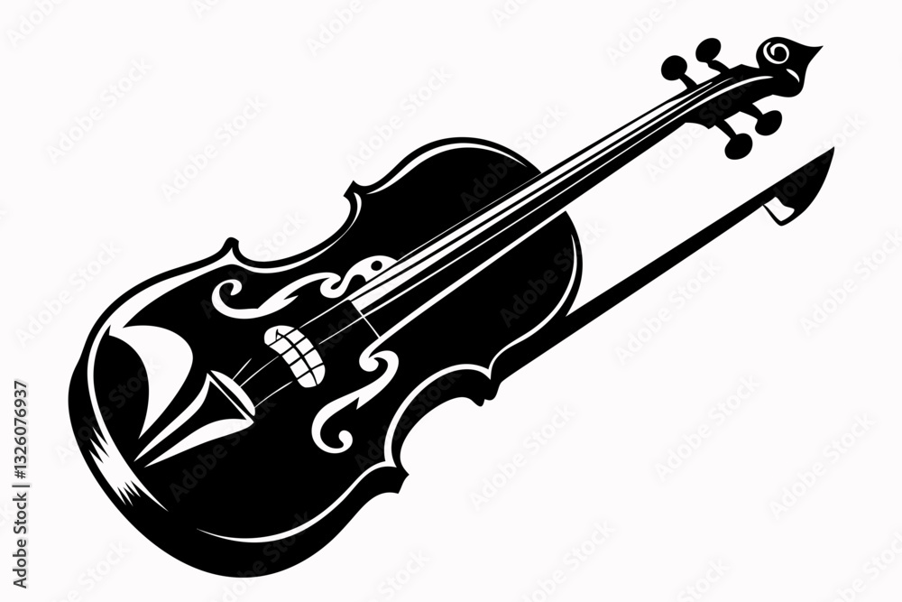 Obraz premium violin line art silhouette vector illustration