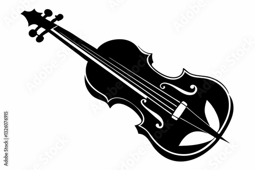 violin line art silhouette vector illustration