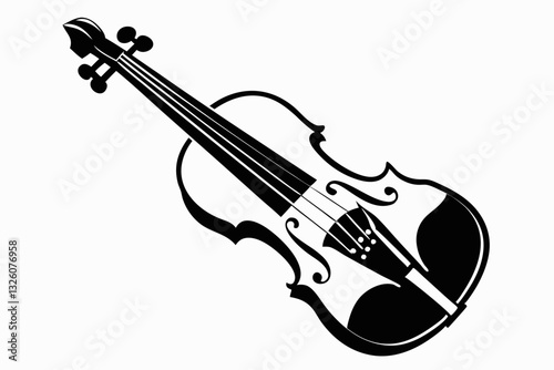 violin line art silhouette vector illustration