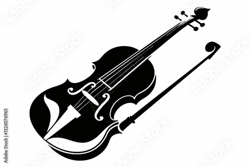 violin line art silhouette vector illustration