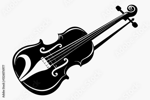 violin line art silhouette vector illustration