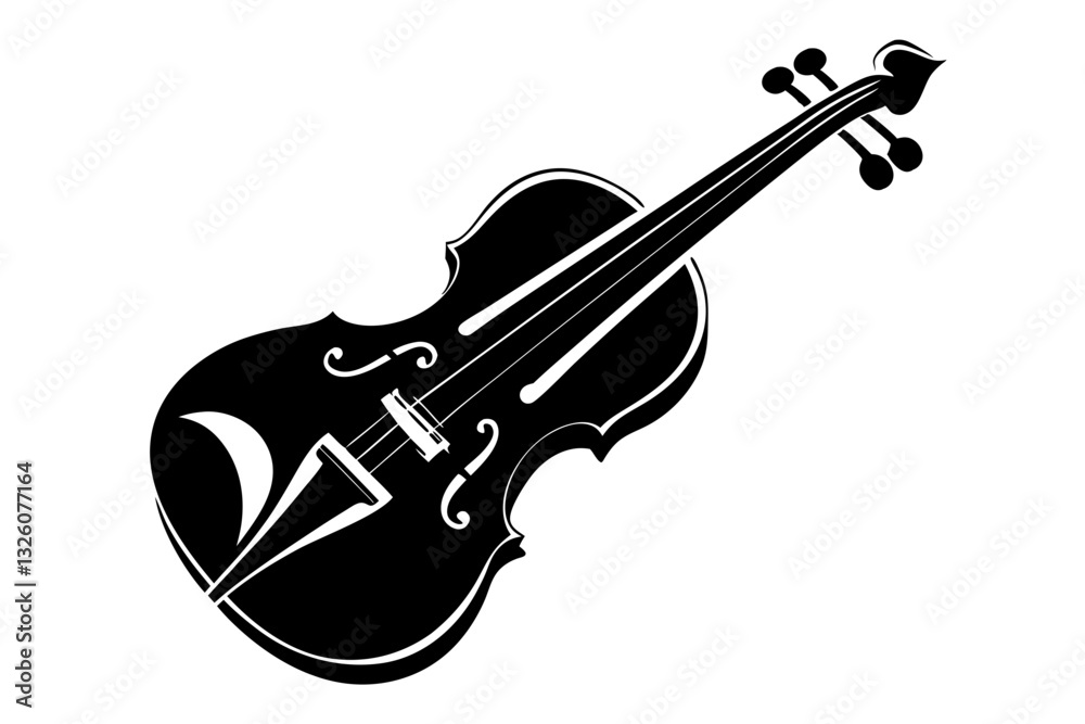 Obraz premium violin line art silhouette vector illustration