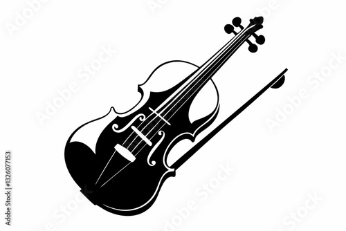 violin line art silhouette vector illustration