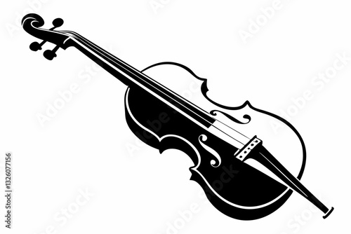 violin line art silhouette vector illustration