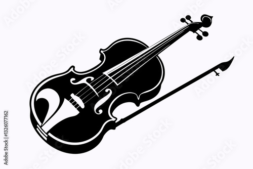 violin line art silhouette vector illustration