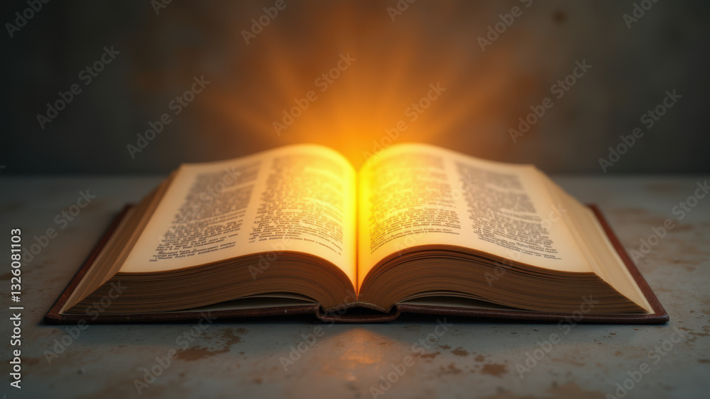 A gilded Bible open to a page, symbolizing revelation or divine knowledge. A gilded Bible open to a page, symbolizing revelation or divine knowledge.