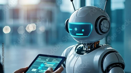 AI chat bot chatting with man