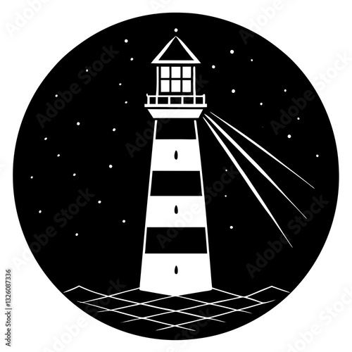 lighthouse and moon