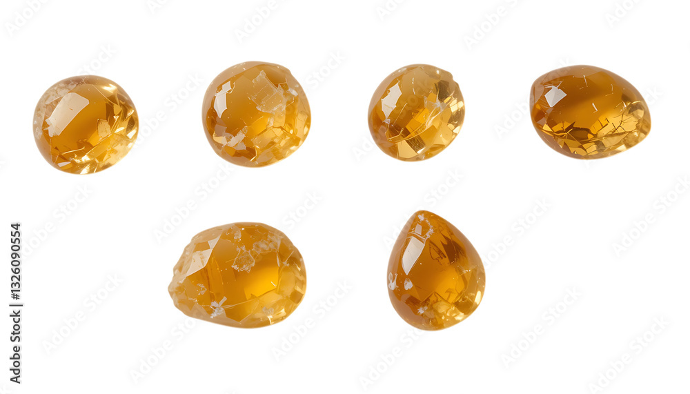 Raw sample of citrine crystal gemstone collection on png Raw sample of citrine crystal gemstone collection on png