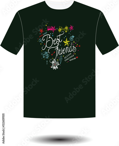 Best friends Colorfull Amazing T-Shirt Logo Design