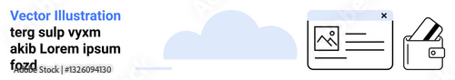 Blog post draft opens in a browser window with an image and text on the screen. Cloud backup depicted in background and tools for editing visible. Ideal for content creation, writing, blogging, cloud