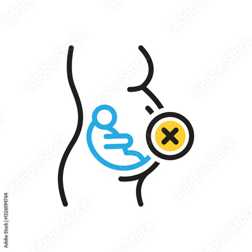 Multi color icon for abortion