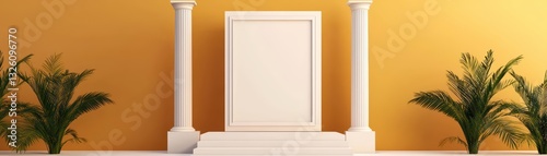 Elegant 3D Stage Concept for Luxury Real Estate Showcase with Minimalistic Design
