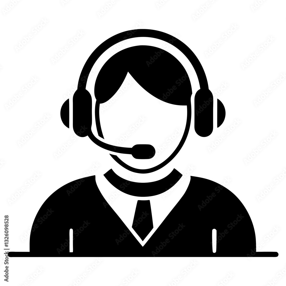 Call centre icon vector male customer service person profile avatar with headset in a glyph pictogram illustration Call centre icon vector male customer service person profile avatar with headset in a glyph pictogram illustration