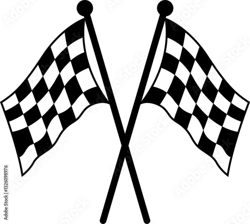 Double crossed NASCAR racing flag checkered flag motorbike racing flag sports finish line flag eps vector file
