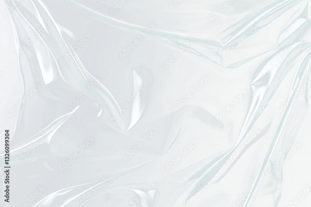 Fototapeta premium Abstract Clear Plastic Texture, on a white and transparent background, PNG.