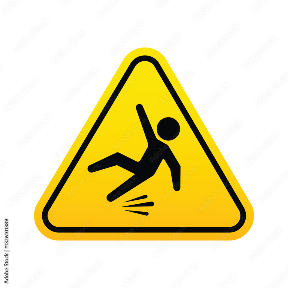 triangle slippery man floor road vector icon yellow triangle slippery man floor road vector icon yellow