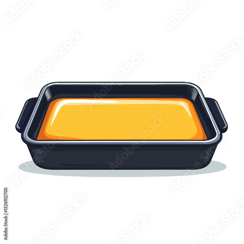 Very Simple flat 2D icon black baking tray isolated on a white background, vector, flat design, animation design, simple flat 2D icon, minimalist design, clipart