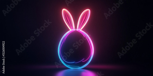 Obraz na płótnie Digital Easter greeting featuring a bunny and an egg w salonie