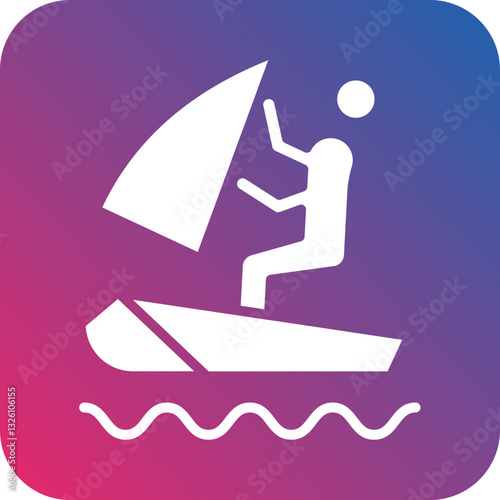 Windsurfing icon style