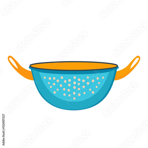 A Simple flat 2D icon blue colander collection isolated on a white background, vector, flat design, animation design, simple flat 2D icon, minimalist design, clipart