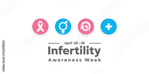 Infertility Awareness week. Great for cards, banners, posters, social media and more. White background.