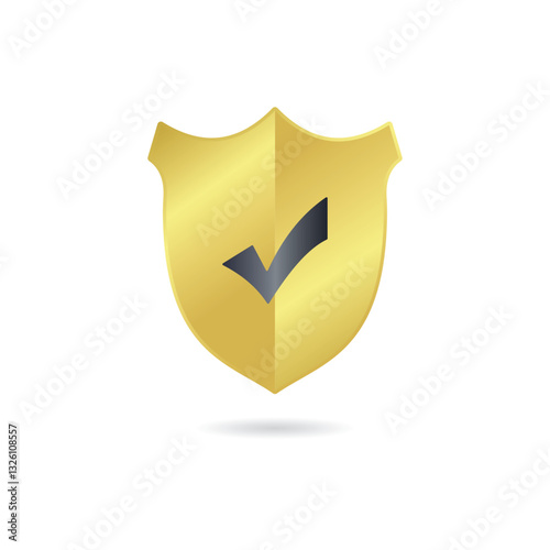 shield checklist vector design gold