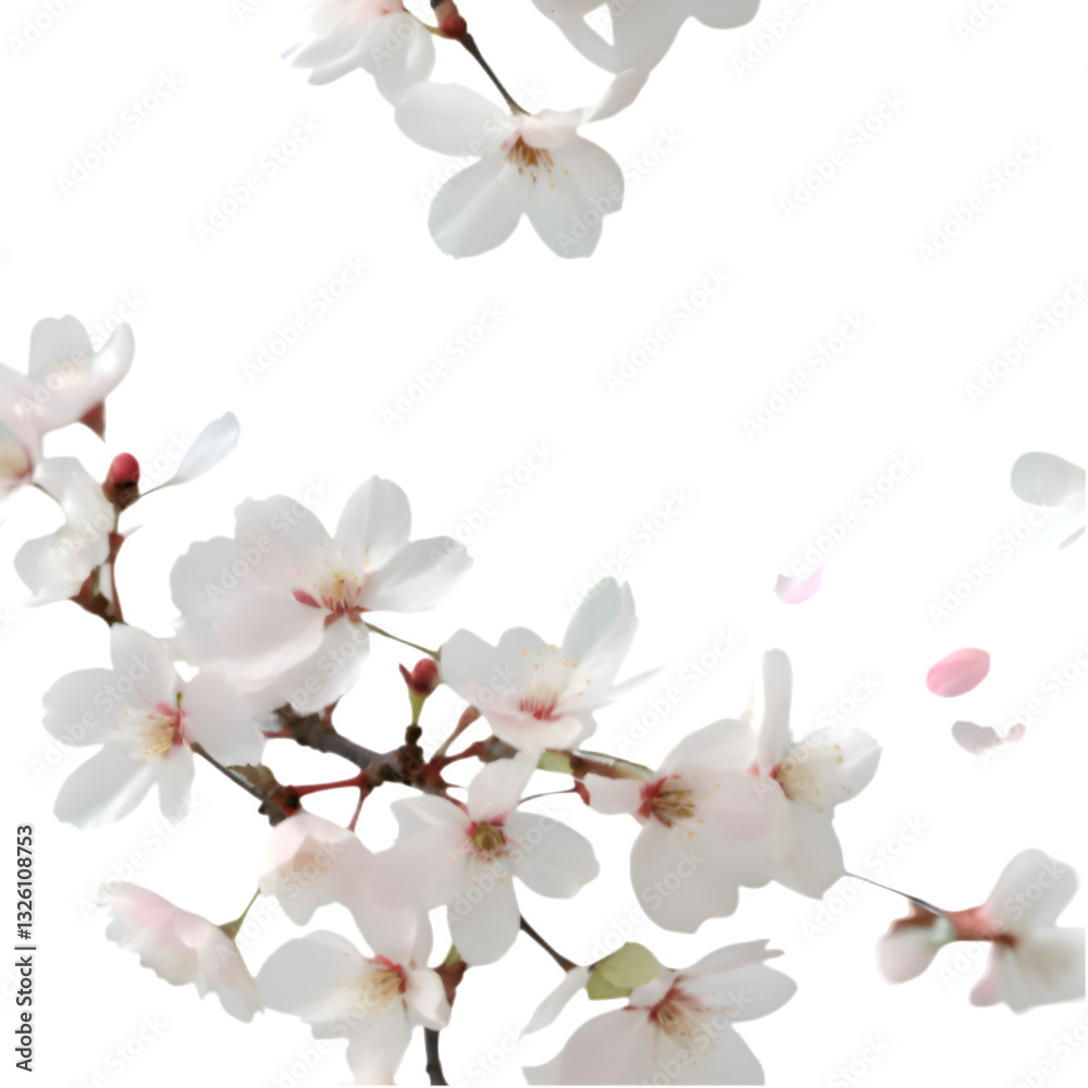 Obraz premium A seamless Cherry Blossom flower pattern featuring soft pink petals and elegant, blooming floral beauty. 