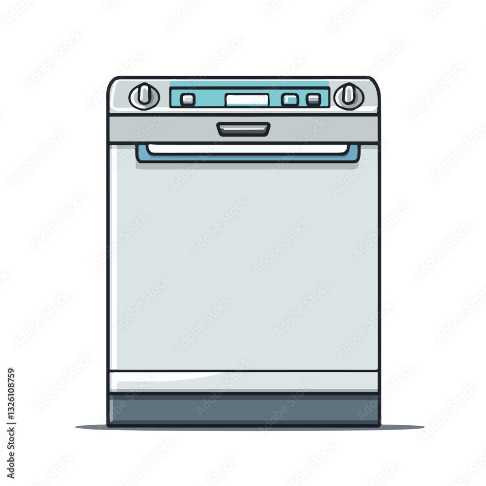 Simple flat 2D icon dishwasher isolated on a white background, vector, flat design, animation design, simple flat 2D icon, minimalist design, clipart Simple flat 2D icon dishwasher isolated on a white background, vector, flat design, animation design, simple flat 2D icon, minimalist design, clipart