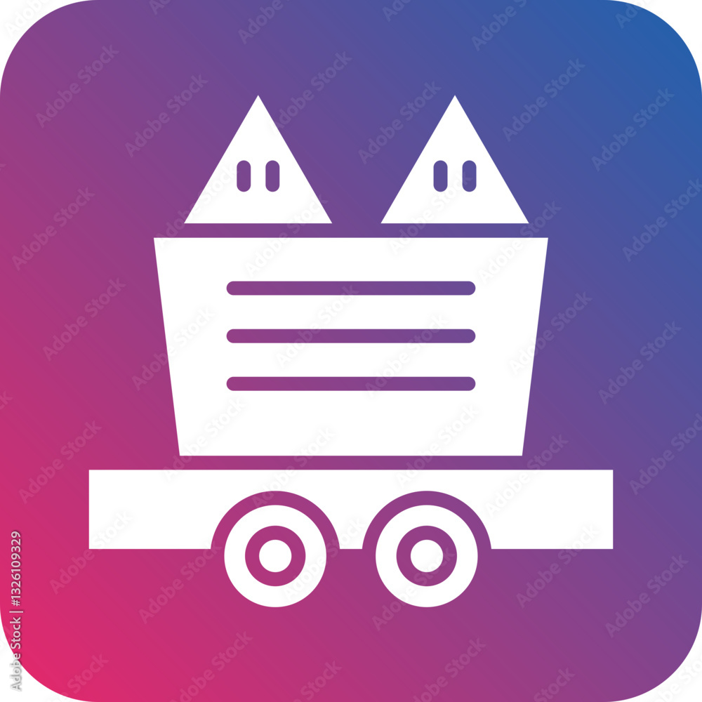 Mine Cart icon style Mine Cart icon style