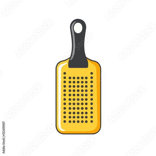 Very Simple flat 2D icon yellow grater collection isolated on a white background, vector, flat design, animation design, simple flat 2D icon, minimalist design, clipart