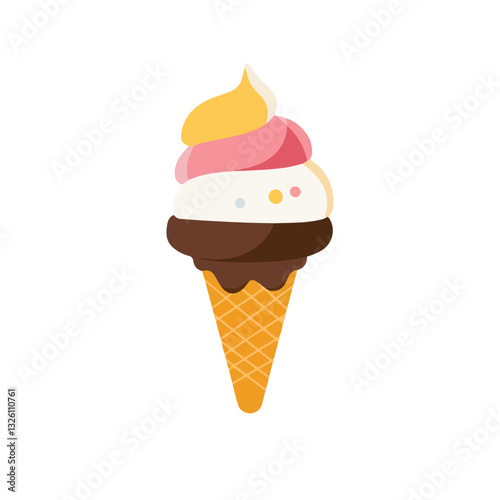 My Simple flat 2D icon ice cream scoop collection isolated on a white background, vector, flat design, animation design, simple flat 2D icon, minimalist design, clipart