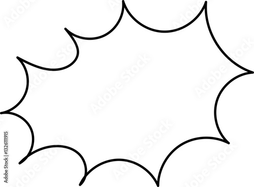 White speech bubble in flat design, chatting box, message box icon. Balloon doodle style of thinking sign symbol. Speech bubble isolated on background.