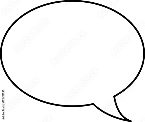White speech bubble in flat design, chatting box, message box icon. Balloon doodle style of thinking sign symbol. Speech bubble isolated on background.
