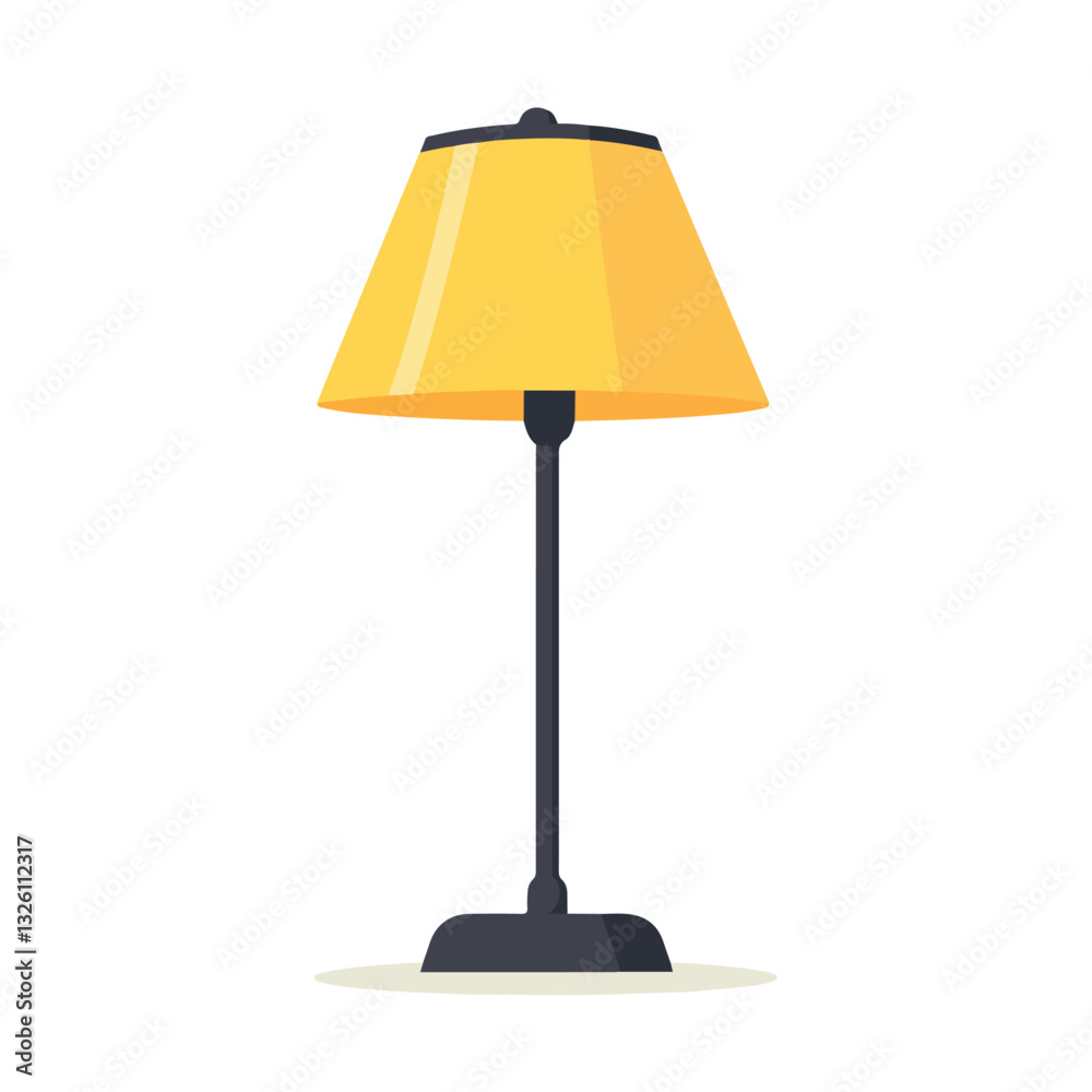 Obraz premium Very Simple flat 2D icon yellow lamp collection isolated on a white background, vector, flat design, animation design, simple flat 2D icon, minimalist design, clipart