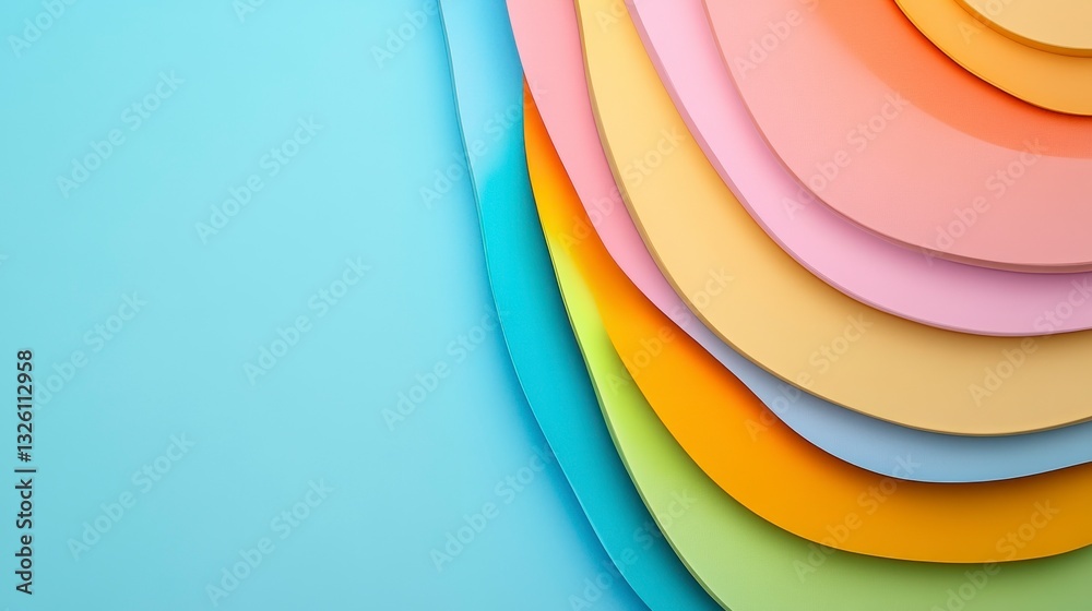 Obraz premium Vibrant Layered Paper Background in Pastel and Bright Shades