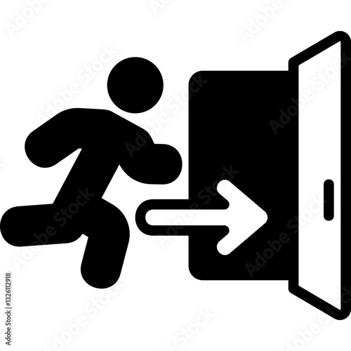 Emergency Exit glyph icon