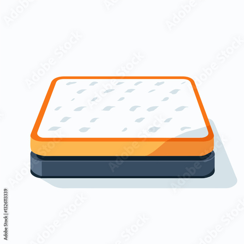 Very Simple flat 2D icon mattress isolated on a white background, vector, flat design, vector, flat design, animation design, flat 2D icon, minimalist design, vector