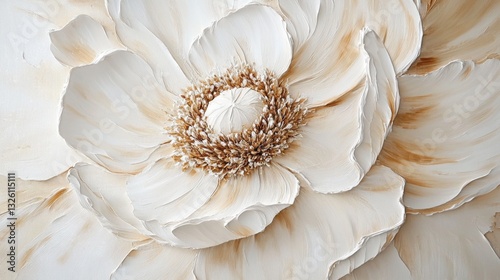 Wallpaper Mural Close-up of delicate cream and white flower petals showcasing intricate textures and details in soft lighting Torontodigital.ca