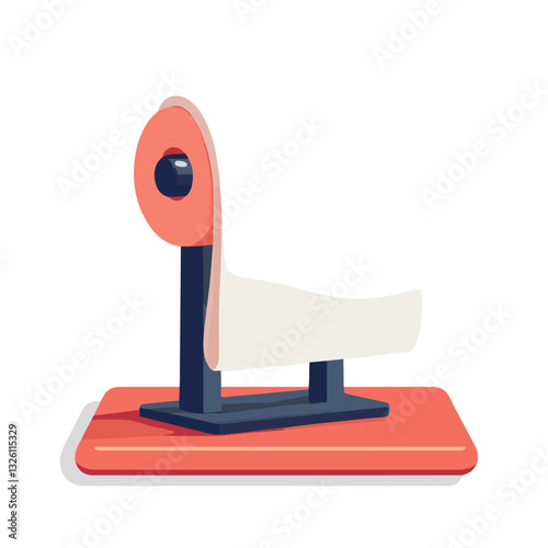 t Simple flat 2D icon paper towel holder isolated on a white background, vector, flat design, vector, flat design, animation design, flat 2D icon, minimalist design, vector