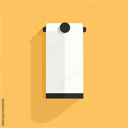 Very Simple flat 2D icon paper towel holder isolated on a white background, vector, flat design, vector, flat design, animation design, flat 2D icon, minimalist design, vector