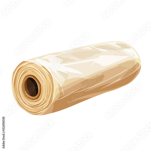 Very Simple flat 2D icon brown plastic wrap set collection isolated on a white background, vector, flat design, animation design, simple flat 2D icon, minimalist design, clipart