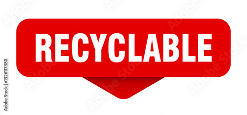 recyclable sticker. recyclable sign on transparent background