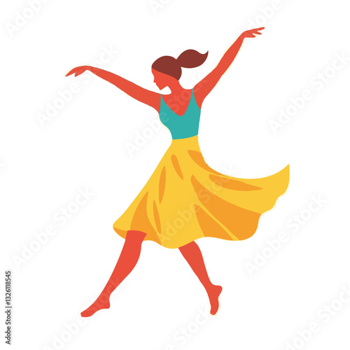 My Simple flat 2D icon rumba dance isolated on a white background, vector, flat design, vector, flat design, animation design, flat 2D icon, minimalist design, vector