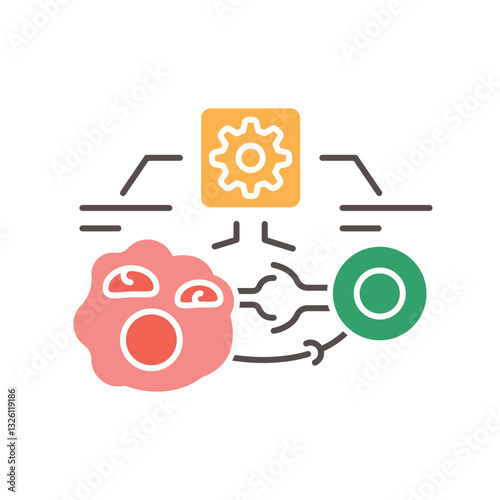 Genetic modification HLA antigens black line icon.