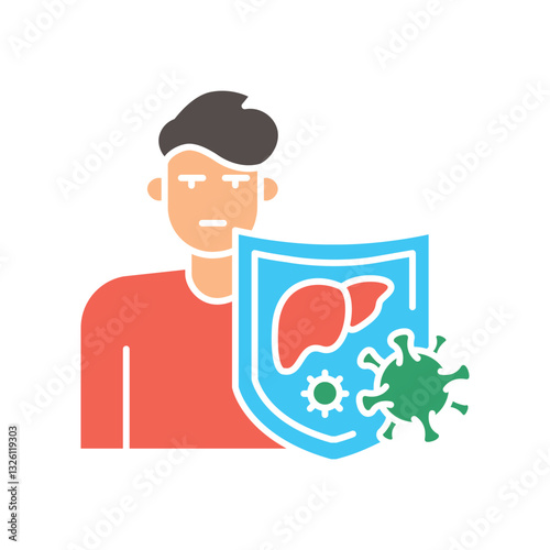 Immune compatibility black line icon.