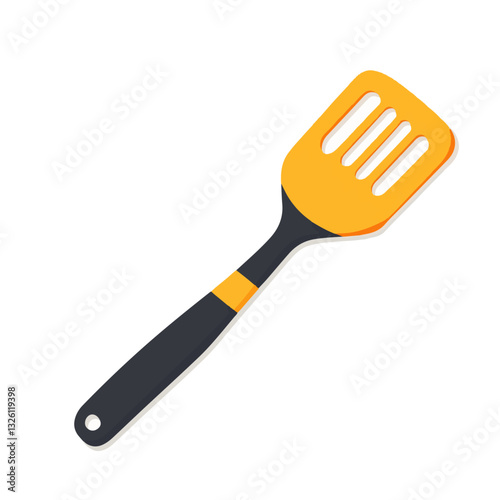 Very Simple flat 2D icon spatula isolated on a white background, vector, flat design, vector, flat design, animation design, flat 2D icon, minimalist design, vector