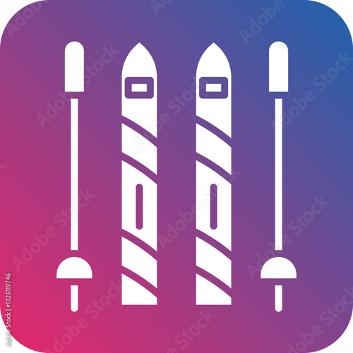 Ski Poles icon style