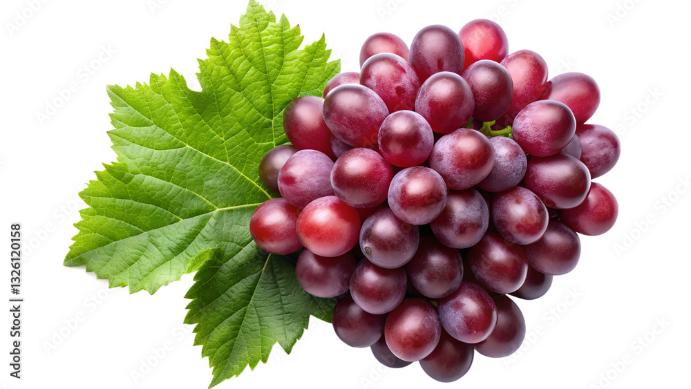 Fototapeta premium three red grape isolated on transparent background png