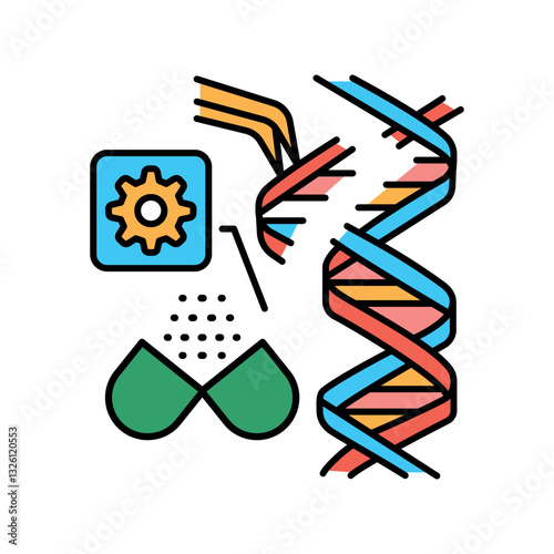 Gene therapy flat color icon.